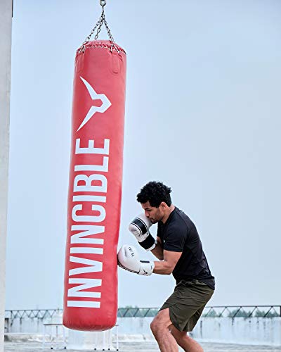 Invincible Classic Vinyl Never Tear Unfilled Boxing Bag with Hanging Chain