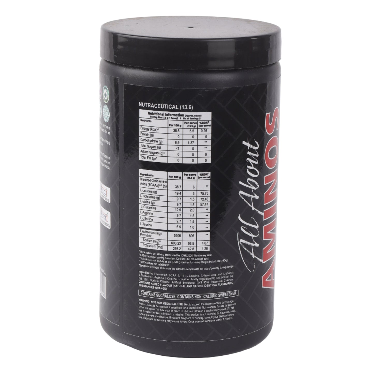 𝗔𝗟𝗟 𝗔𝗕𝗢𝗨𝗧 𝗔𝗠𝗜𝗡𝗢𝗦: 𝗕𝗖𝗔𝗔 𝘄𝗶𝘁𝗵 𝗮𝗱𝗱𝗲𝗱 𝗔𝗿𝗴𝗶𝗻𝗶𝗻𝗲, 𝗖𝗶𝘁𝗿𝘂𝗹𝗹𝗶𝗻𝗲, 𝗚𝗹𝘂𝘁𝗮𝗺𝗶𝗻𝗲 𝗮𝗻𝗱 𝗧𝗮𝘂𝗿𝗶𝗻𝗲