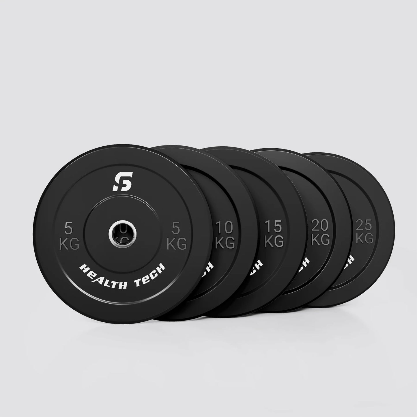 Black Rubber Bumper Plates Set 150 Kgs