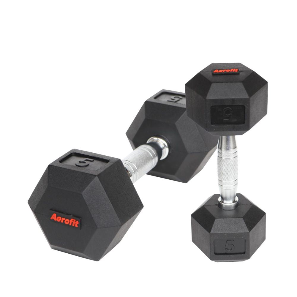 Aerofit Rubber Head Hex Dumbbells