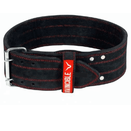 INVINCIBLE HEAVY DUTY WEIGHT LIFTING LEATHER BELT 4 INCHES